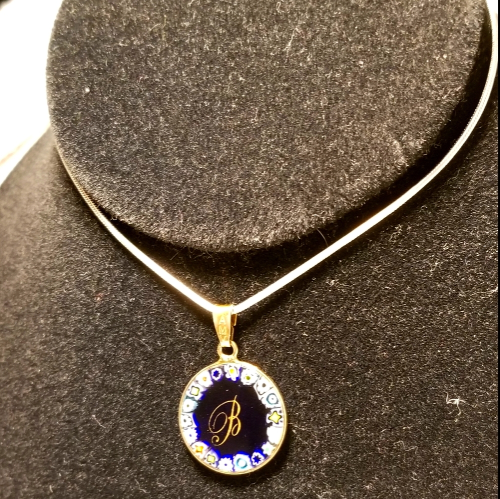 AMV "B" Initial Pendant Necklace